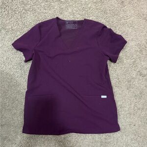 Figs Women's Deep Purple Short Sleeve Top